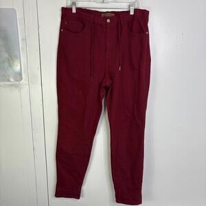 Judy Blue Jeans Womens 32 Boyfriend Garment Dyed Stretchy Drawstring Waist